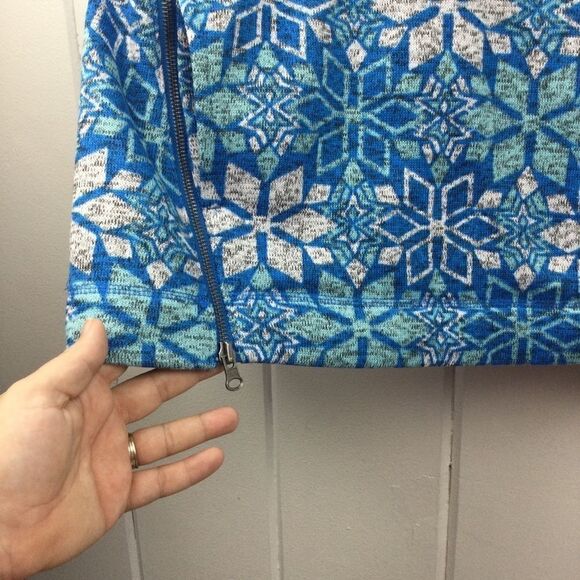 Talbots Snowflake Pullover Blue Snowflake Fleece Hoodie, Size Small - Picture 7 of 10